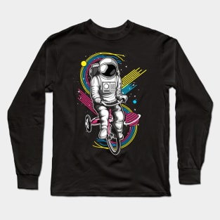 Astronaut With Bicycle Long Sleeve T-Shirt